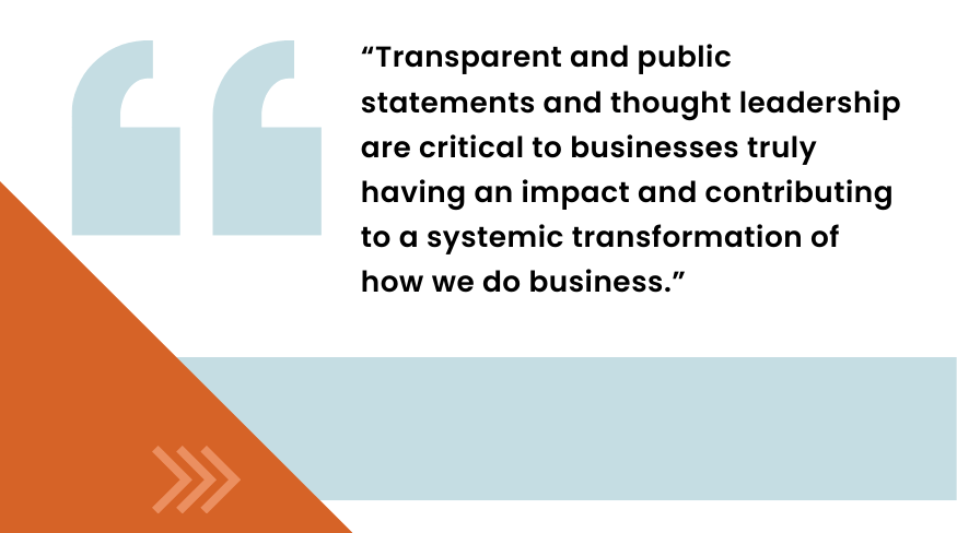 Quote graphic about value of transparent communications